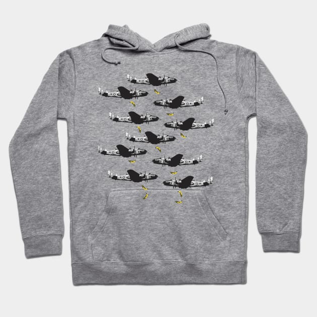 Banana Bombs Away Hoodie by PopGraphics